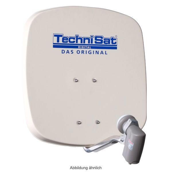 4 Teilnehmer Sat-Anlage - TechniSat DigiDish 45B +Ultra QUAD LNB \n mit +Ultra Quad-LNB 4 Anschlüsse beige 4K / 3D / HDTV ready inkl. Masthalterung
