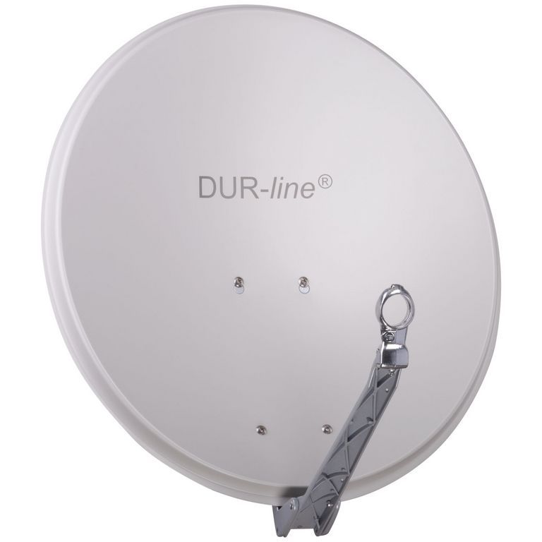 65cm Satellitenschüssel - DUR-line Select 60/65 H \n Ø: 65 cm hellgrau (RAL 7035) Spiegel Feedarm und Rückenteil aus ALU