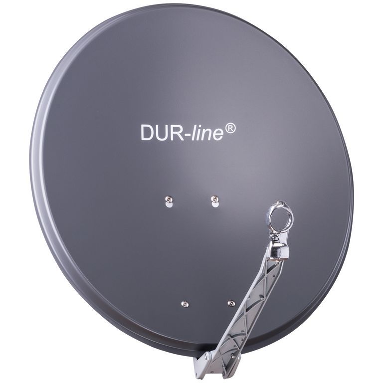 65cm Satellitenschüssel - DUR-line Select 60/65 A \n Ø: 65 cm anthrazit (RAL 7012) Spiegel Feedarm und Rückenteil aus ALU
