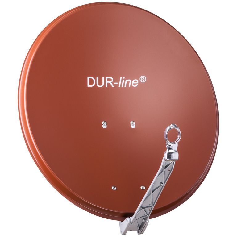 65cm Satellitenschüssel - DUR-line Select 60/65 R \n Ø: 65 cm ziegelrot (RAL 8012) Spiegel Feedarm und Rückenteil aus ALU