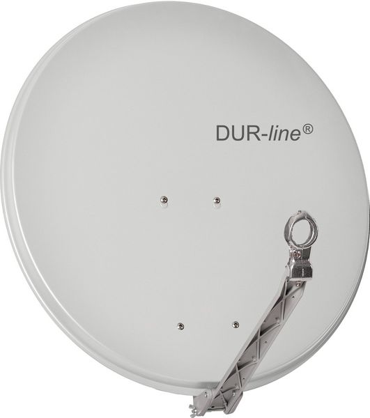 80cm Satellitenschüssel - DUR-line Select 75/80 G \n Ø: 80 cm hellgrau (RAL 7035) Spiegel Feedarm und Rückenteil aus ALU 3 x Test "Sehr gut"