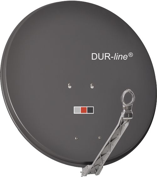 80cm Satellitenschüssel - DUR-line Select 75/80 A \n Ø: 80 cm anthrazit (RAL 7012) Spiegel Feedarm und Rückenteil aus ALU 3 x Test "Sehr gut"