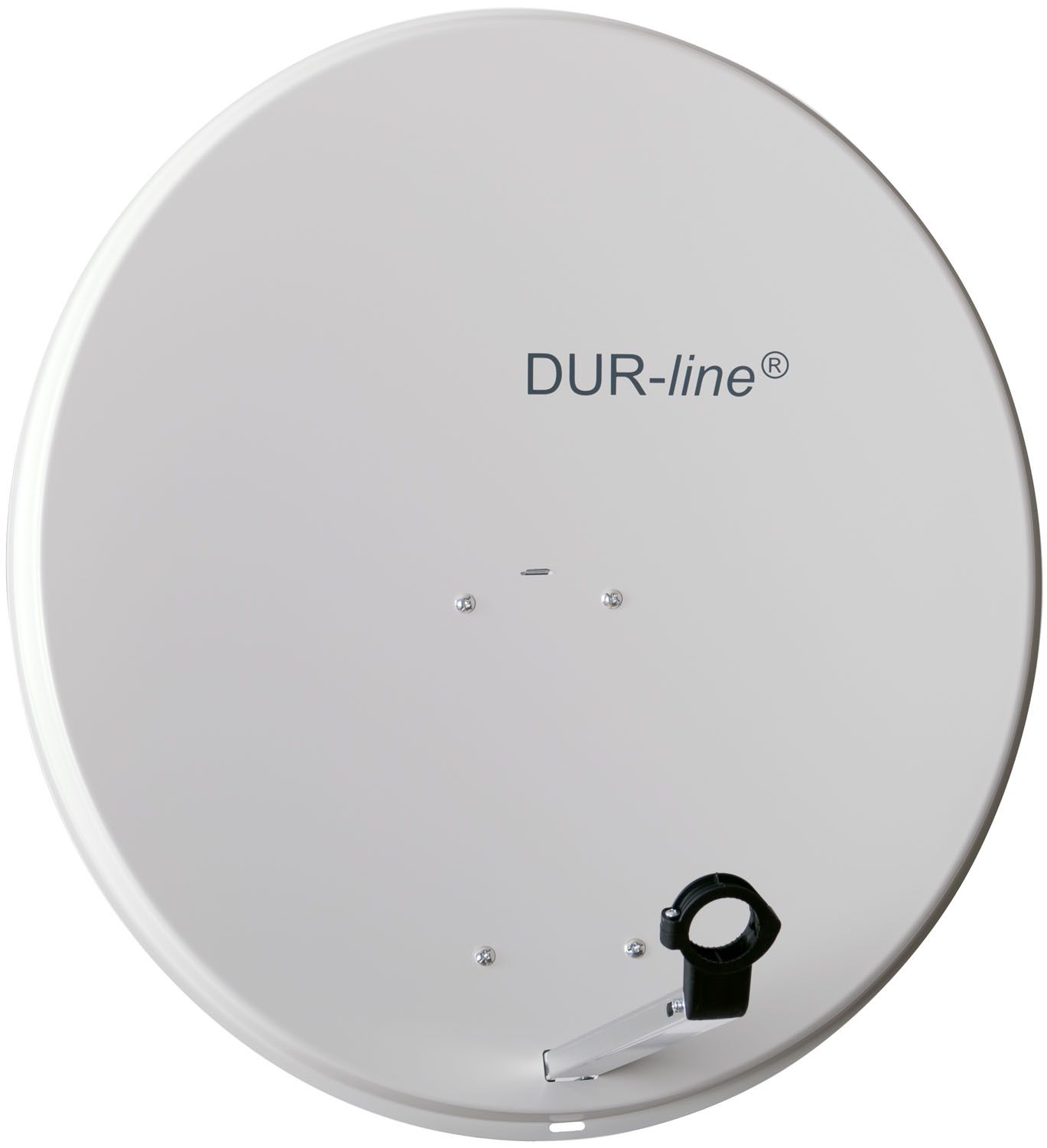 80cm Satellitenschüssel - DUR-line MDA 80 H \n Ø: 80 cm hellgrau (RAL 7035) Aluminium Satellitenschüssel mit LNB Feedhalterung - Sat Antenne Spiegel Anlage Digital Camping Astra 19.2° DVB-S/S2 Full HD 4K 3D