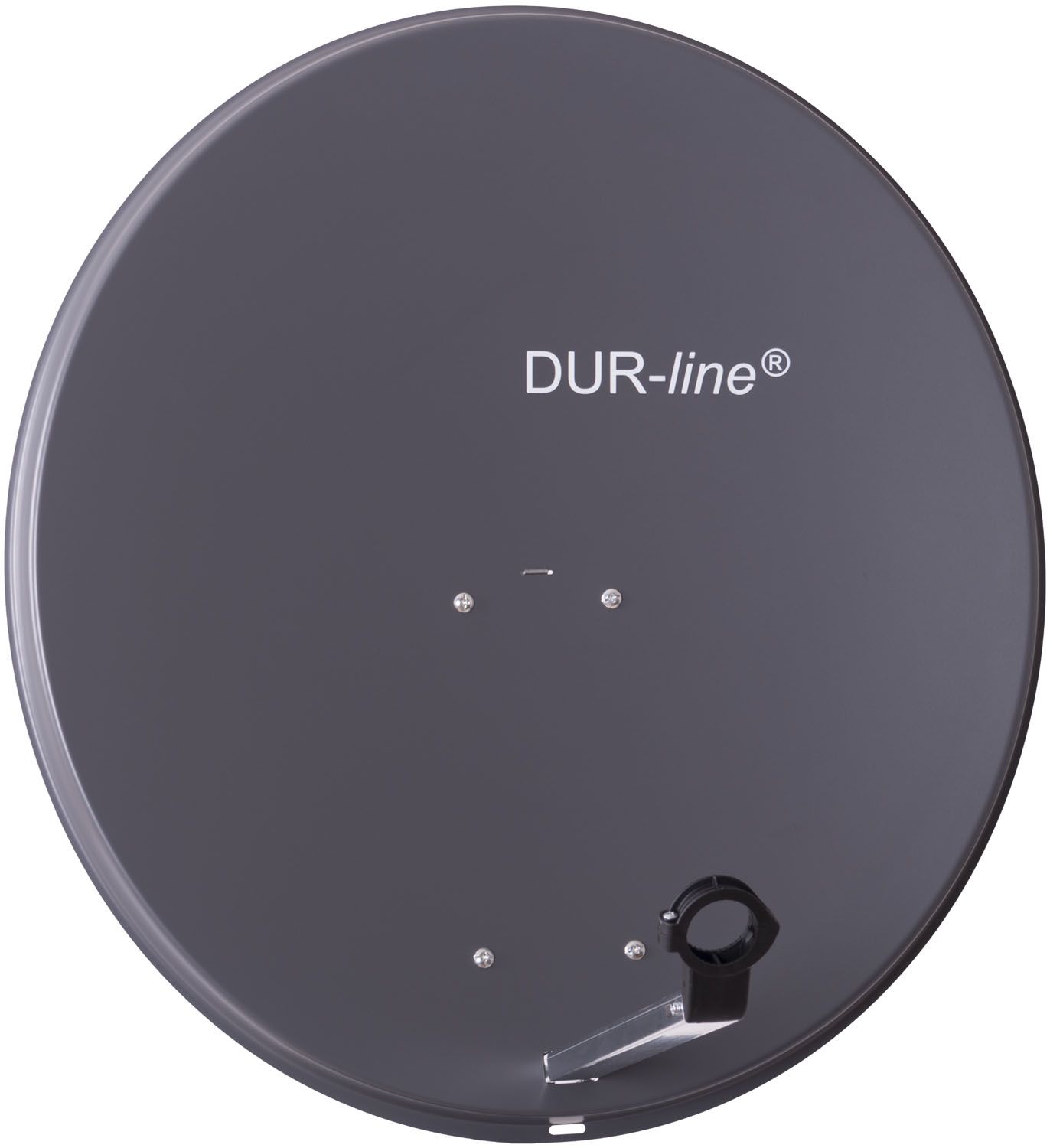 80cm Satellitenschüssel - DUR-line MDA 80 A \n Ø: 80 cm anthrazit (RAL 7012) Aluminium Satellitenschüssel mit LNB Feedhalterung - Sat Antenne Spiegel Anlage Digital Camping Astra 19.2° DVB-S/S2 Full HD 4K 3D