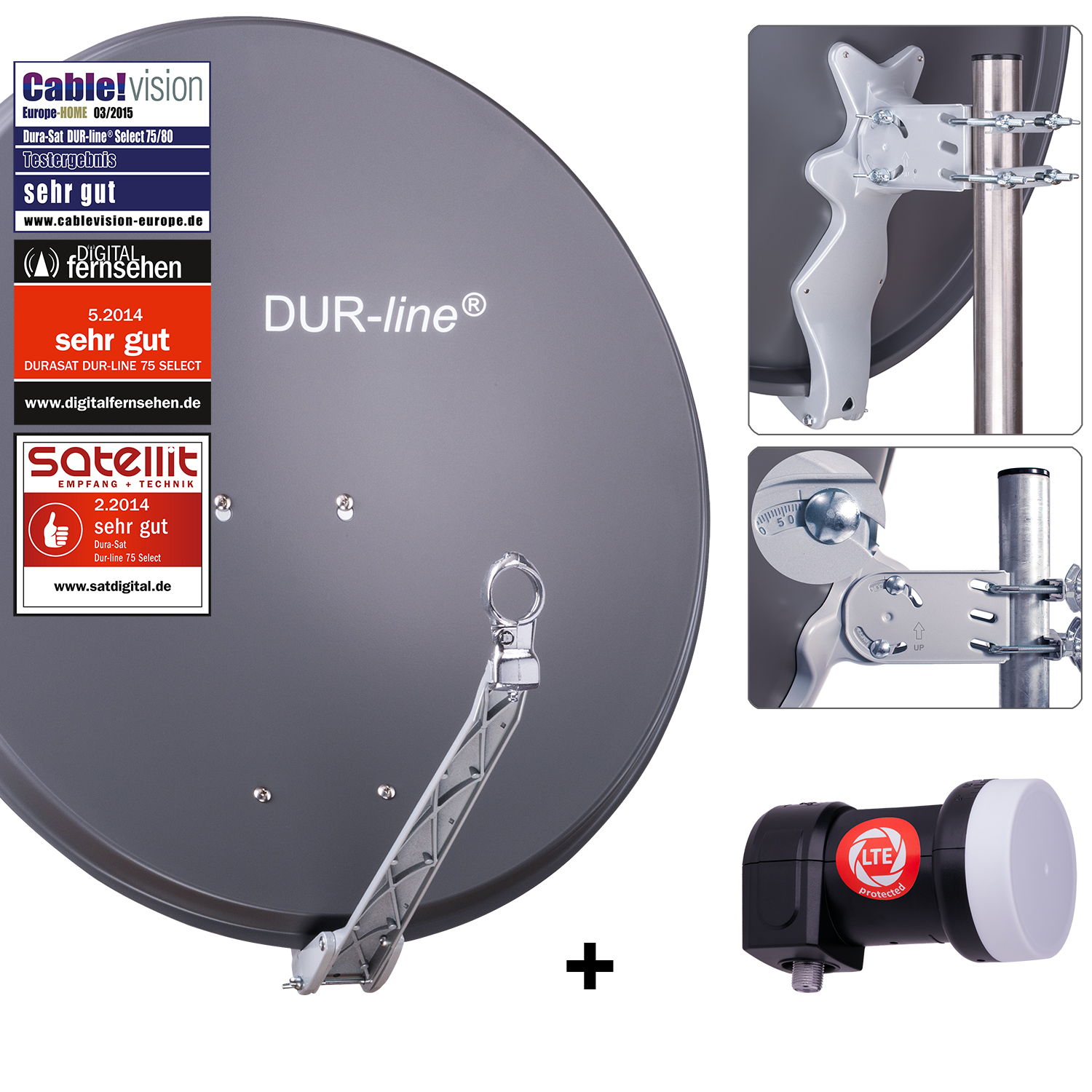 DUR-line 1�Teilnehmer Set 80�cm - Qualit�ts-Sat-Komplettanlage 12351-/bilder/big/12351_2.jpg