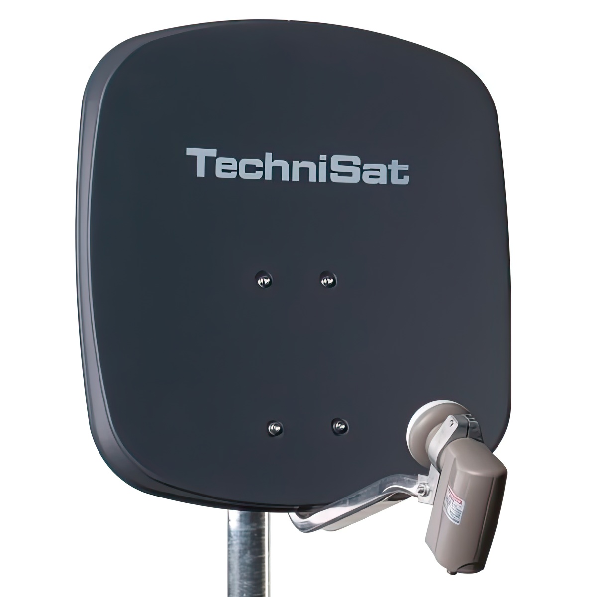 4 Teilnehmer Sat-Anlage - TechniSat DigiDish 45B +Ultra QUAD LNB \n mit +Ultra Quad-LNB 4 Anschlüsse anthrazit 4K / 3D / HDTV ready inkl. Wandhalterung