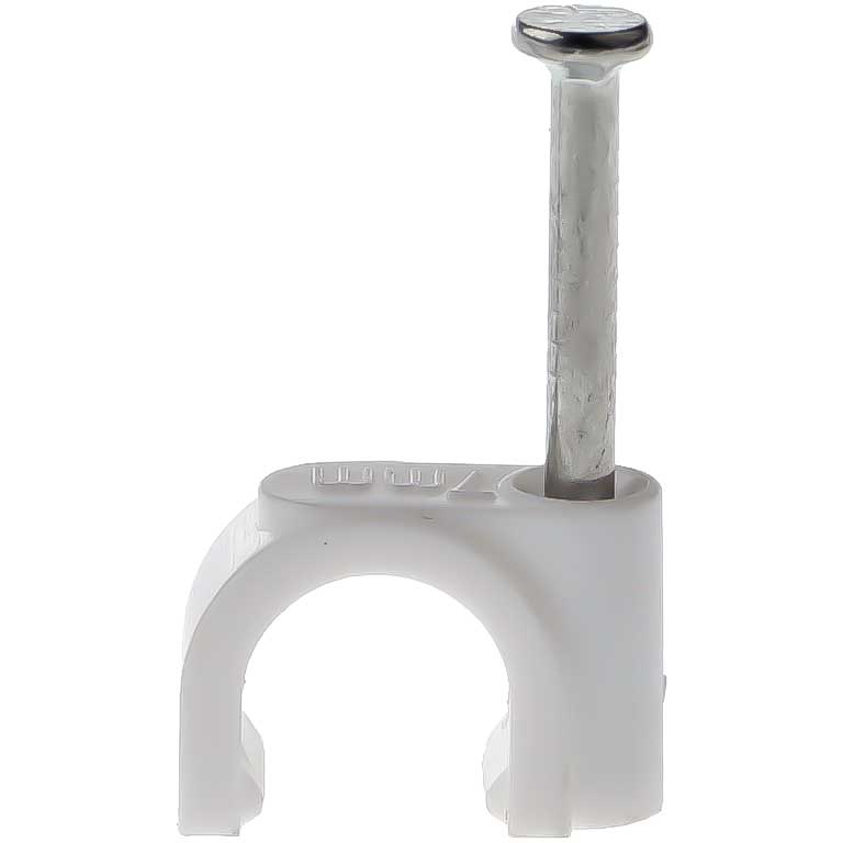 DUR-line 100 Stk. 7mm Kabelschellen / Nagelschellen \n Beutel: Inhalt 100 Stück weiß