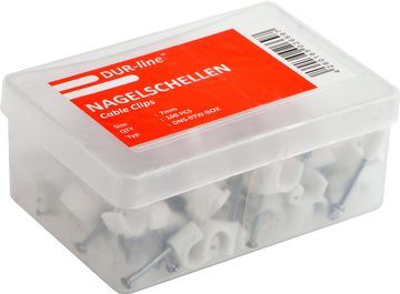 100 Stk. 4mm Kabelschellen / Nagelschellen DUR-line \n Box: Inhalt 100 Stück weiß