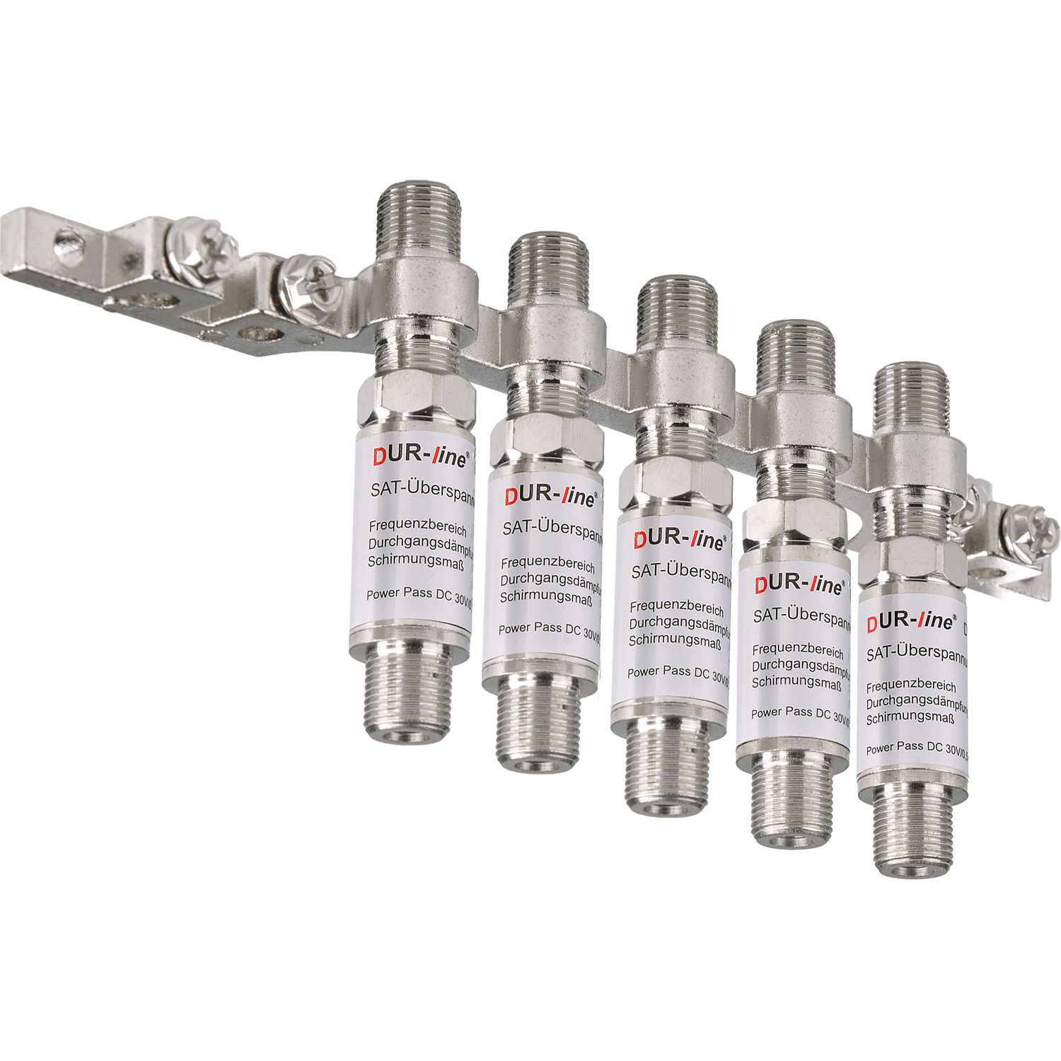 DUR-line DEB 5/5xÜS Erdungsschiene 5-fach mit 5x Blitzschutz
