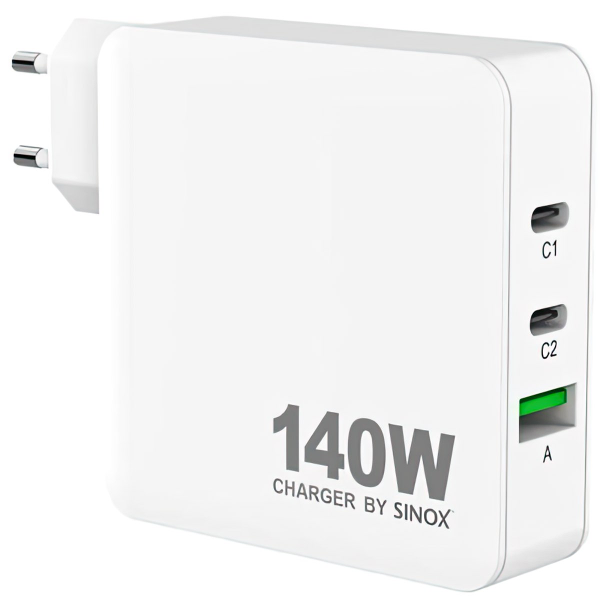 sinox Pro SXP 6140  2x USB-C / USB-A Schnellladegerät \n 140 Watt 2x USB-C und USB-A Anschluss weiß