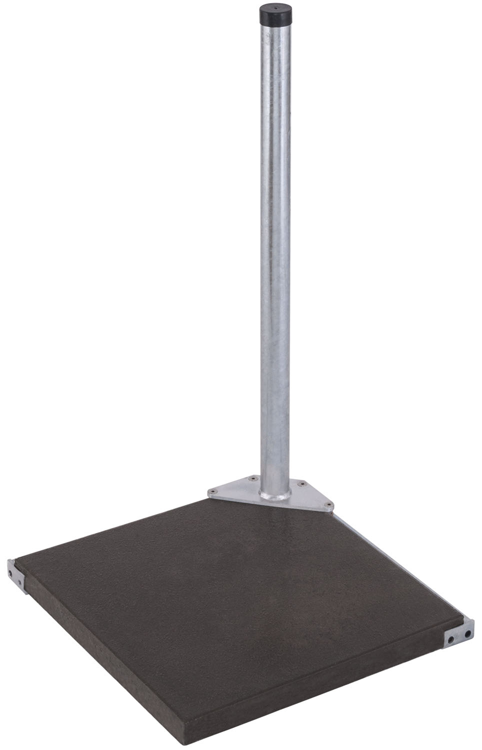 DUR-line 21023 1PL Balkonständer für 1 Platte - 48/850/feuerverzinkt \n Masthöhe:  85 cm Ø: 48 mm,für 1 Betonplatte (50 cm) feuerverzinkt 1X50SV rostfrei