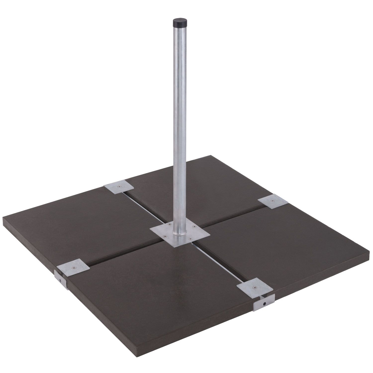 DUR-line 21030 4PL Balkonständer für 4 Platten - 48/850/feuerverzinkt \n Masthöhe:  85 cm Ø: 48 mm,für 4 Betonplatten (50 cm) feuerverzinkt 4X50SV rostfrei