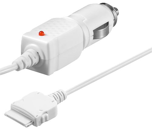 KFZ-Ladekabel 12V/24V passend für Apple iPod / Iphone 3G/4 weiss