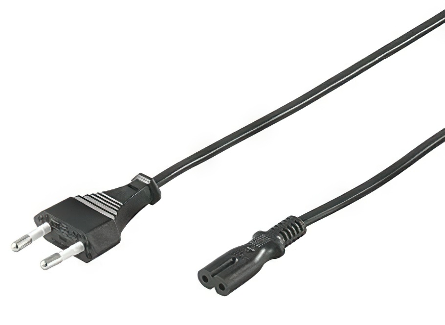 Netzkabel Länge: 3 m schwarz Eurostecker>Doppelbuchse