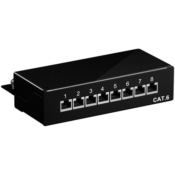 Wentronic 96105  Patchpanel CAT 6 8-Port schwarz