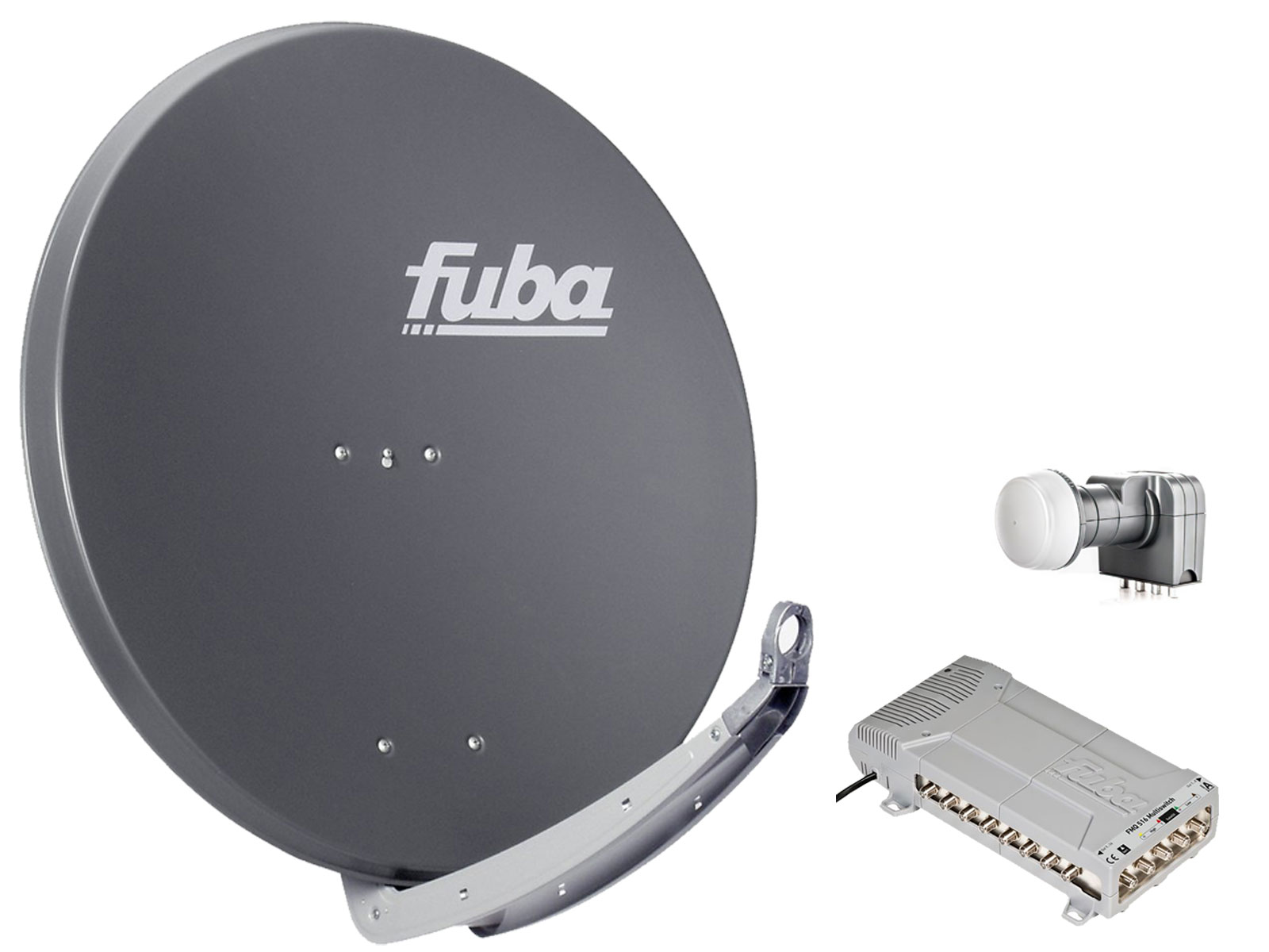 16 Teilnehmer Sat-Anlage - Fuba Profi85 HD16A \n Schüsselgröße: 85 cm 16 Anschlüsse anthrazit 4K / 3D / HDTV ready