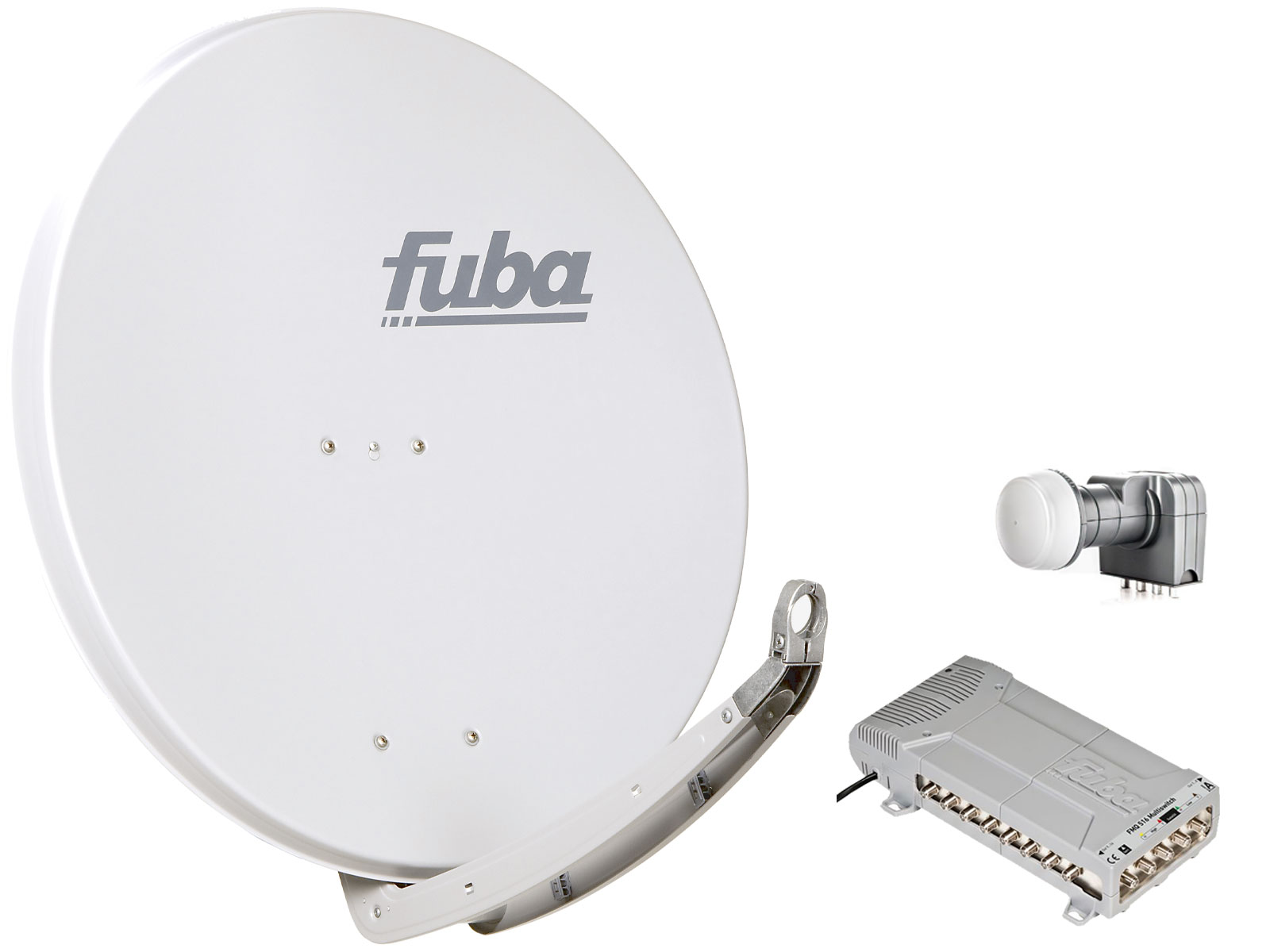 16 Teilnehmer Sat-Anlage - Fuba Profi85 HD16G \n Schüsselgröße: 85 cm 16 Anschlüsse hellgrau 4K / 3D / HDTV ready