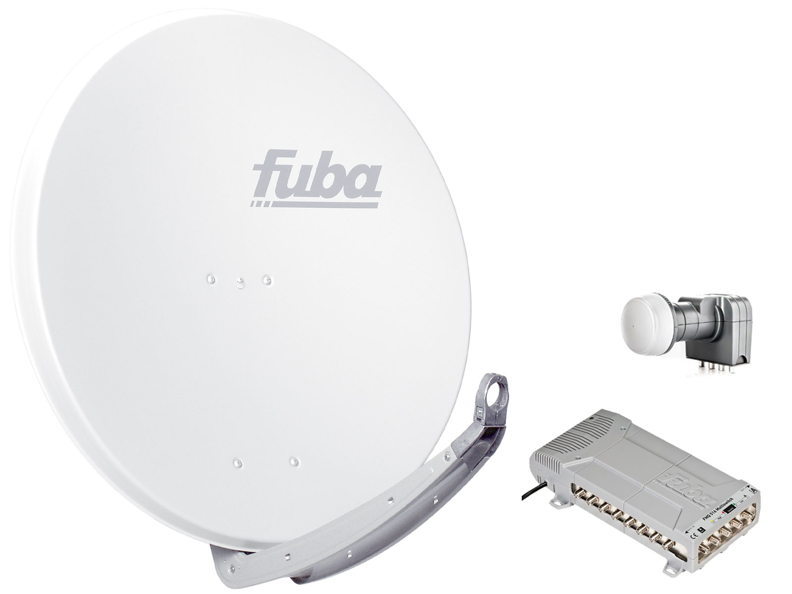16 Teilnehmer Sat-Anlage - Fuba Profi85 HD16W \n Schüsselgröße: 85 cm 16 Anschlüsse weiß 4K / 3D / HDTV ready