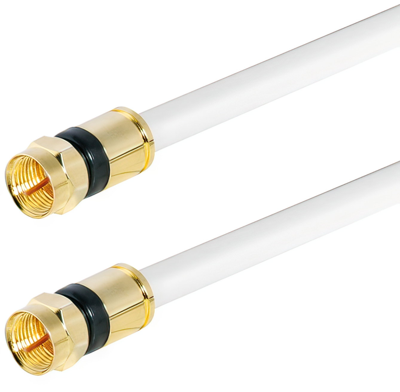 Sat-Anschlusskabel F-Stecker - F-Stecker 5.0 m Class A \n mit F-Kompressionssteckern weiß
