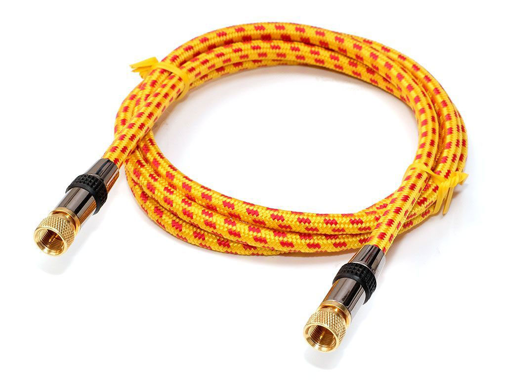 1.5m Antennenkabel F-Stecker / F-Stecker - Bieffe 3214SA \nLänge: 1.5 m mit goldenen F-Steckern doppelt geschirmt