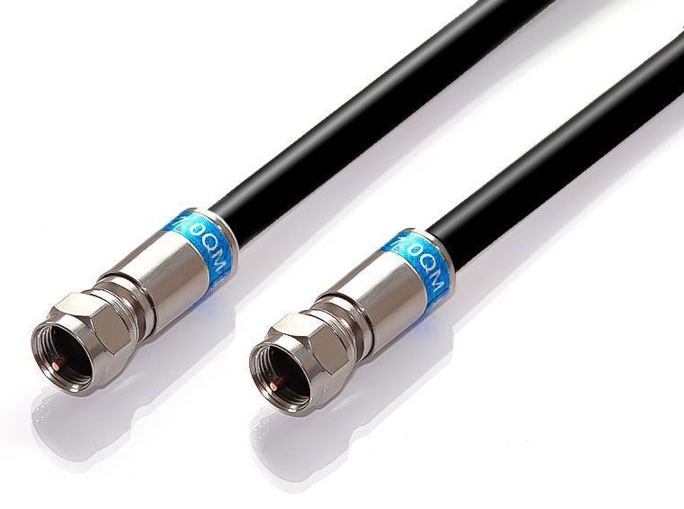 3m Sat-Kabel UV-beständig mit F-Steckern - Kathrein LCD115A+2QM3 \n Länge: 3 m 6.9 mm 130 dB Class A++ schwarz mit wasserdichten Kompressionsteckern