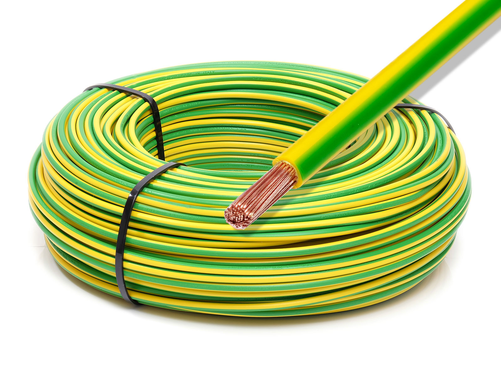 1x6mm² Potentialausgleich Erdungskabel - PVC-Verdrahtungsleitung feindrähtig XmediaSat \n H07V-K 1 x 6 mm² grün/gelb