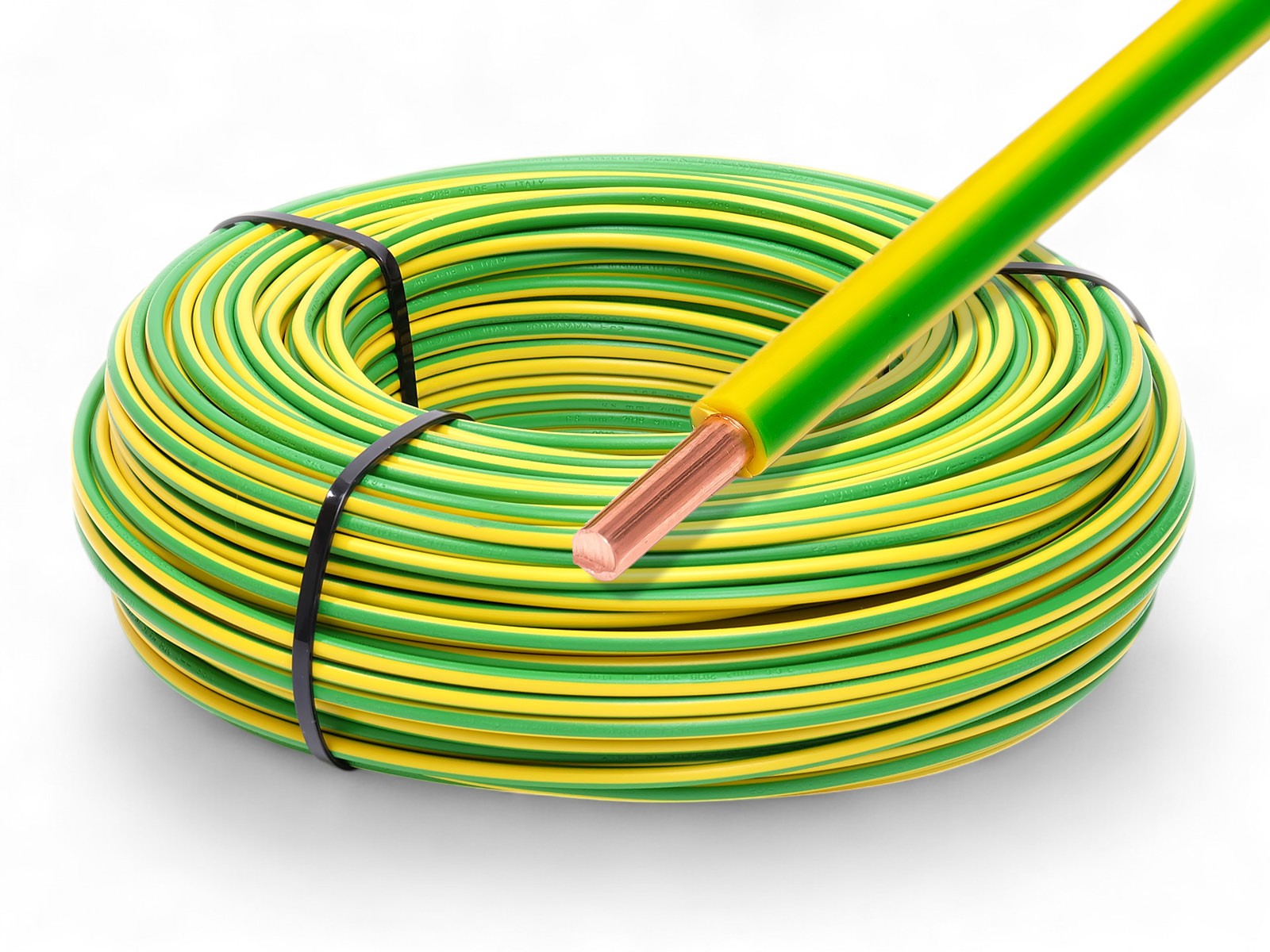 1x10mm² Potentialausgleich Erdungskabel - XmediaSat \n H07V-U 1 x 10 mm² grün/gelb