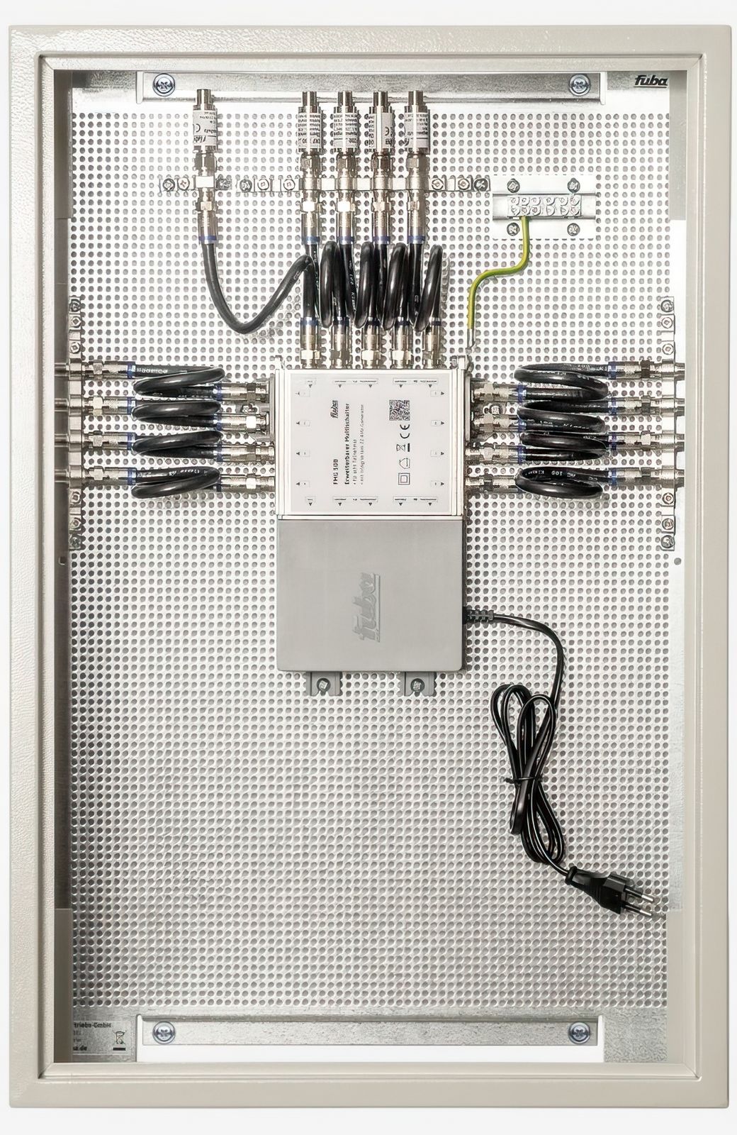 Fuba FMP 508 SL Multischalterpanel 5/8 mit Schrank \n vormontiertes Multischalter-Paneel für den Empfang eines Satteliten mit 8 Teilnehmeranschlüssen