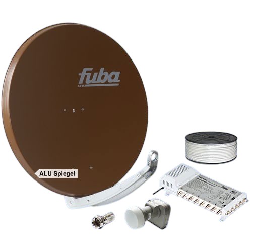 8 Teilnehmer Sat-Anlage - Fuba SProfi85 HS08B \n Schüsselgröße: 85 cm 8 Anschlüsse braun 4K / 3D / HDTV ready