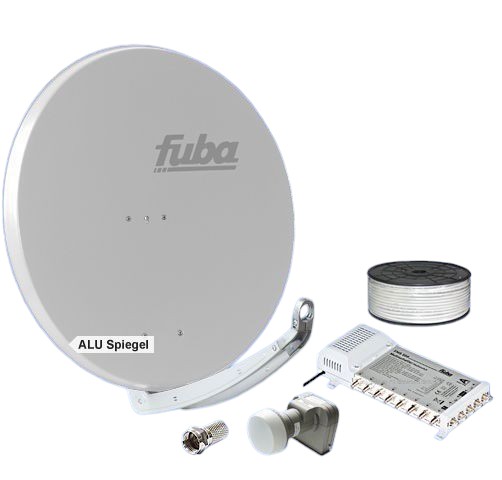 8 Teilnehmer Sat-Anlage - Fuba SProfi85 HS08G \n Schüsselgröße: 85 cm 8 Anschlüsse hellgrau 4K / 3D / HDTV ready