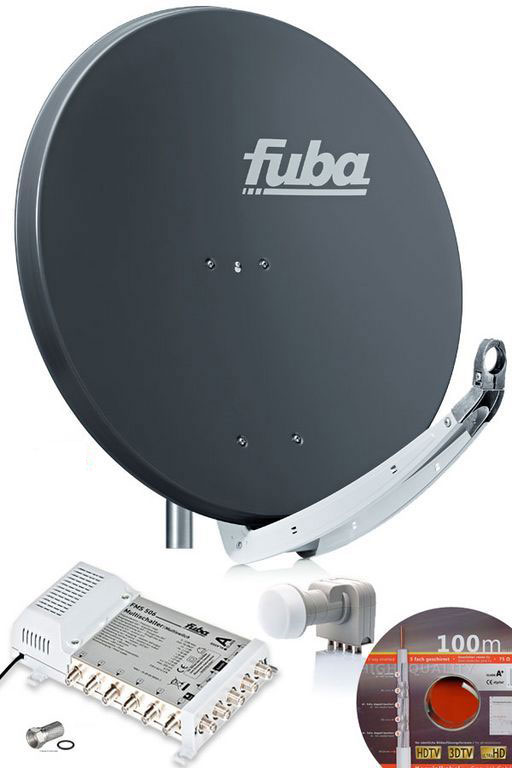 6 Teilnehmer Sat-Anlage - Fuba SProfi85 HS06A \n Schüsselgröße: 85 cm 6 Anschlüsse anthrazit 4K / 3D / HDTV ready