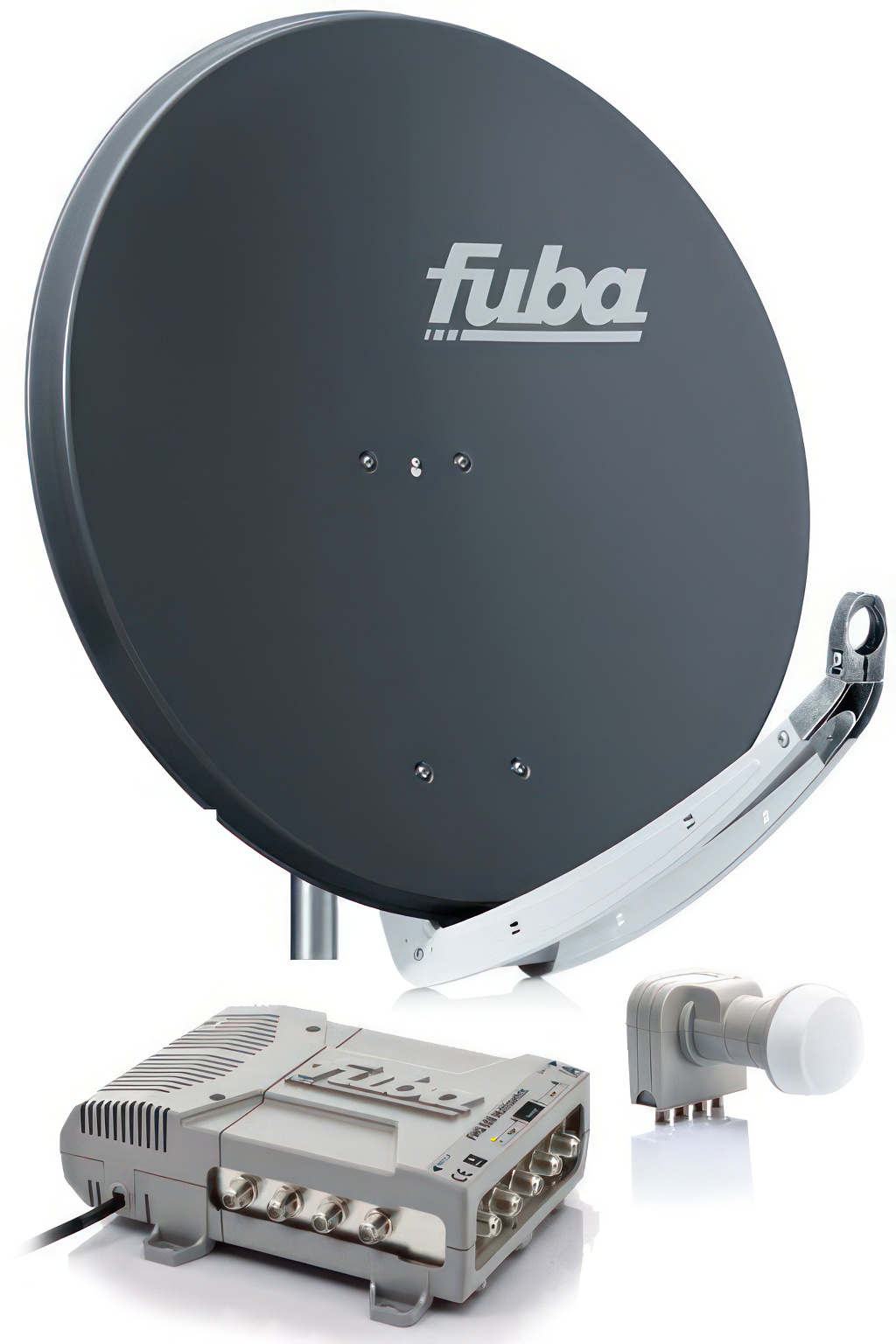 8 Teilnehmer Sat-Anlage - Fuba Profi85 HD08A \n Schüsselgröße: 85 cm 8 Anschlüsse anthrazit 4K / 3D / HDTV ready