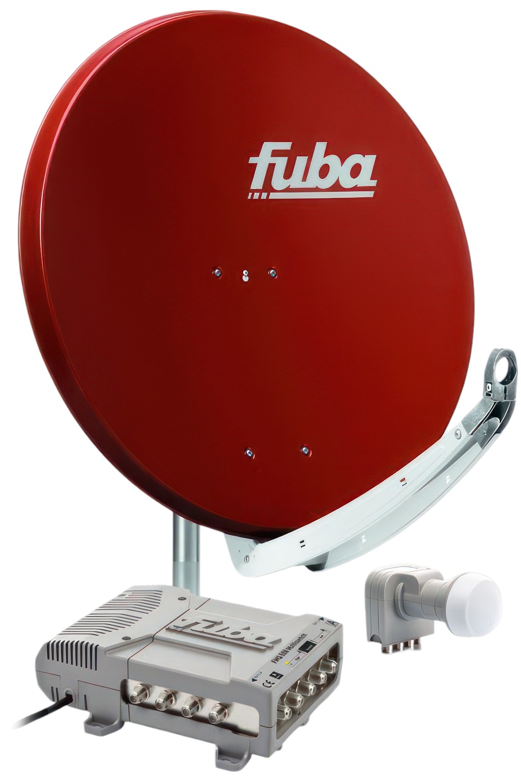 8 Teilnehmer Sat-Anlage - Fuba Profi85 HD08R \n Schüsselgröße: 85 cm 8 Anschlüsse ziegelrot 4K / 3D / HDTV ready