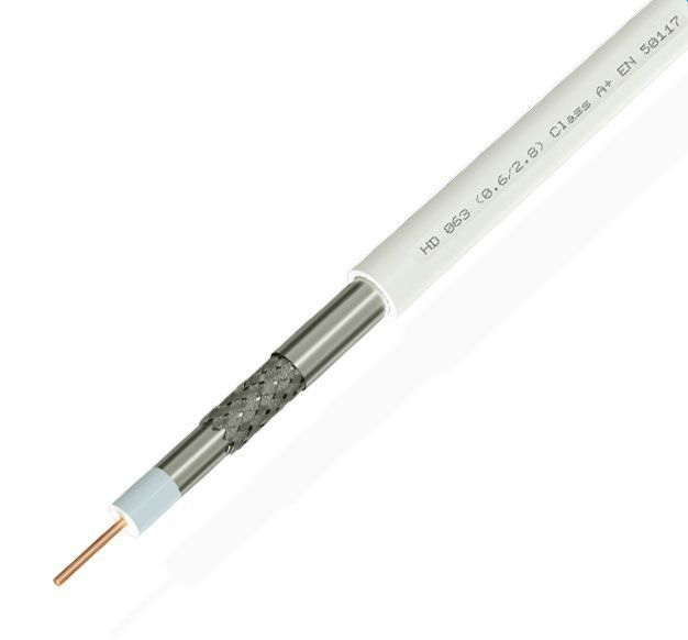 Antennenkabel - Ören HD 063 4.3 mm Class A+ weiß Sat Kabel Meterware