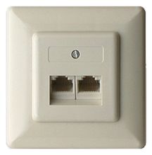 ISDN Telefondose 2x8/8 Unterputzdose beige