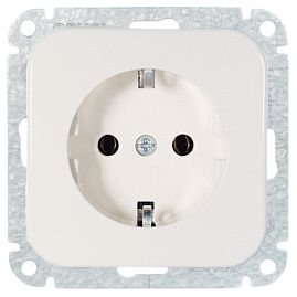 Opus 560.011.02  Schuko Schutzkontakt-Steckdose ohne Krallen reinweiß