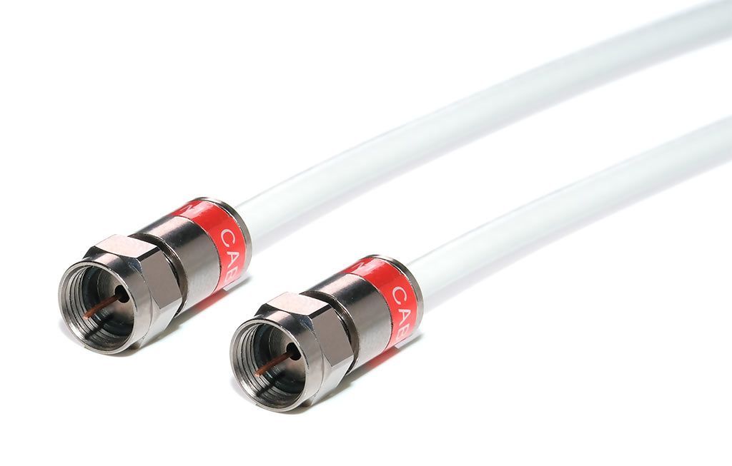10m Class A+ Antennenkabel F-Stecker / F-Stecker - XmediaSat HD063QM10 \n Länge: 10 m 4.3 mm weiß mit wasserdichten Kompressionsteckern