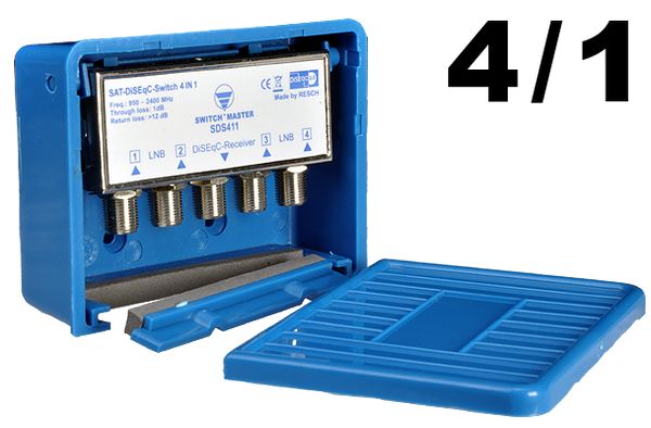 DUR-line SDS411 DiSEqC Schalter 4/1 4 Satelliten für 1 Teilnehmer