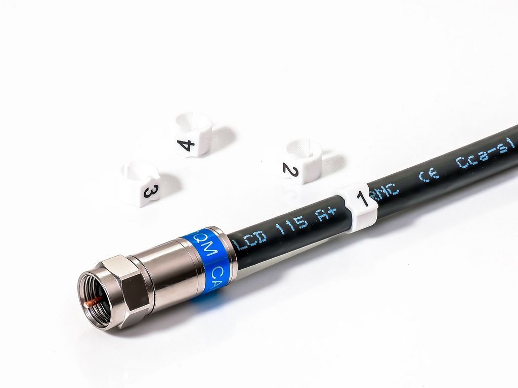Kabelmarkierer für Koaxialkabel STD15W-1 Zahl 1 weiß \n passend für Kabel 5.8 - 8.0 mm
