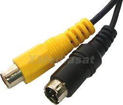 SVHS-Adapterkabel Mini-DIN-Stecker 4-polig / Cinchkupplung