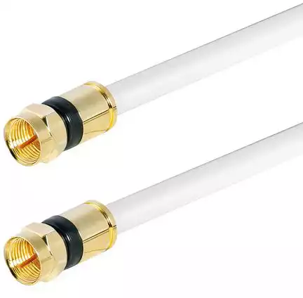 Sat-Anschlusskabel F-Stecker - F-Stecker 5.0 m Class A mit F-Kompressionssteckern weiß
