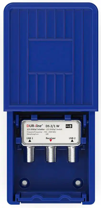 DUR-line Switch Master DiSEqC Schalter 2/1 2 Satelliten für 1 Teilehmer